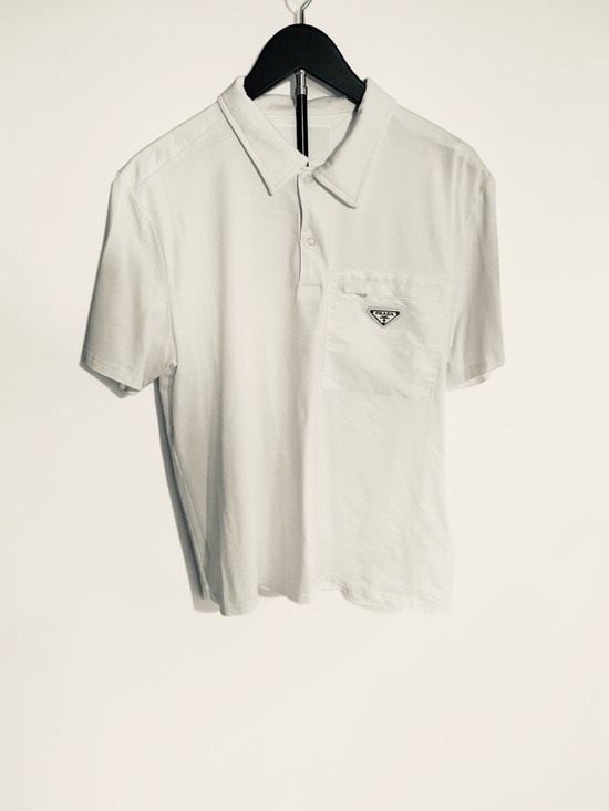 Prada Other - Prada White Short-Sleeve Polo with Chest Pocket and Logo Patch